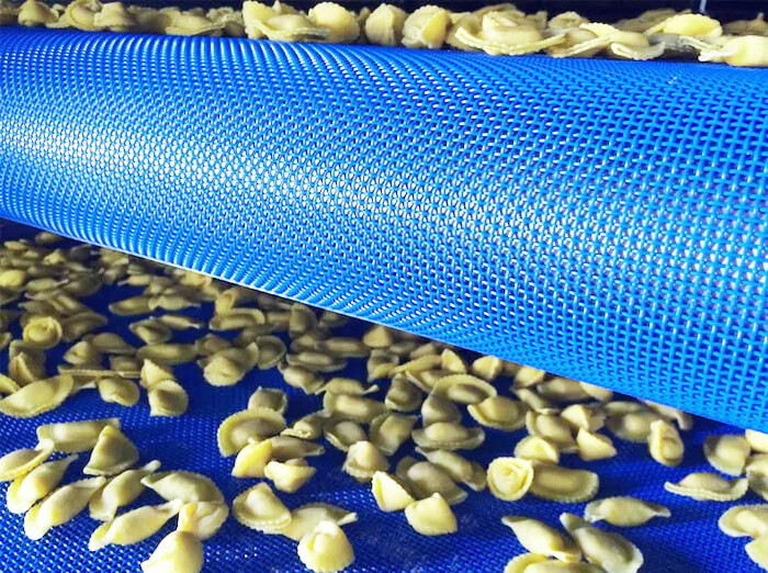 Polyester mesh belt for Pasta sector for drying and pasteurization